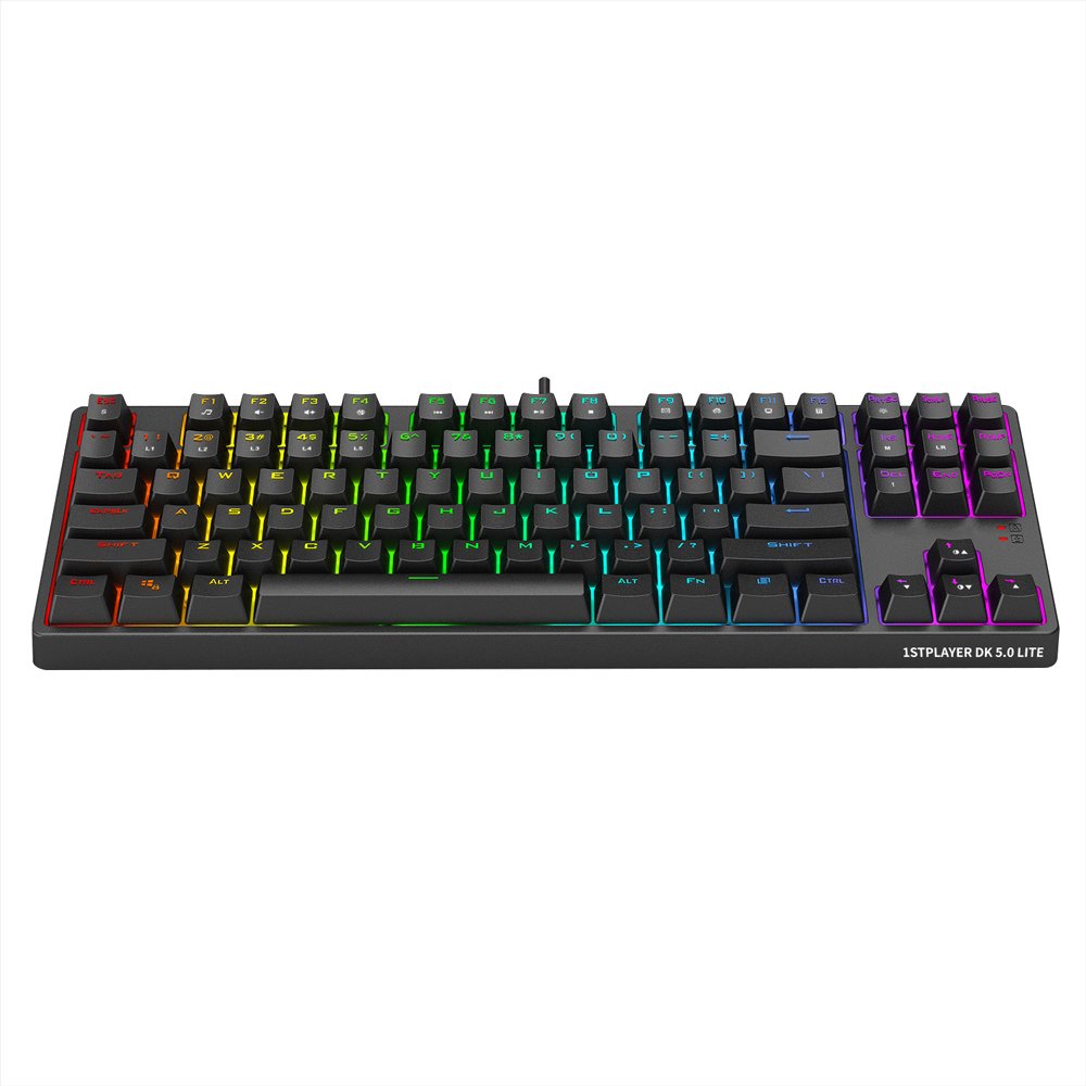 1STPLAYER DK 5.0 VER.2 LITE USB WIRED RGB TENKEYLESS TKL 87 KEYS GAMING MECHANICAL KEYBOARD (DK5.0 VER.2 LITE) - BLUE/RED SWITCH