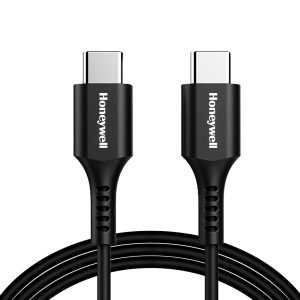 Honeywell USB 2.0 Type C To Type C Cable, 6 Feet(1.8M), PD 60W, QC 3.0, Fast Charging & Sync Cable, Ultra Soft Silicone cable for Smartphone, Laptop, Power Bank, Tablet- Black