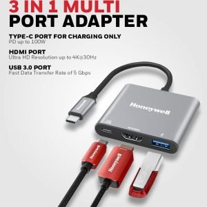 Honeywell High-Speed 3-in-1 Type C to HDMI Adapter