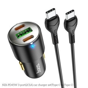 Hoco DZ17 Powerful Dual USB LED Port Car Charger