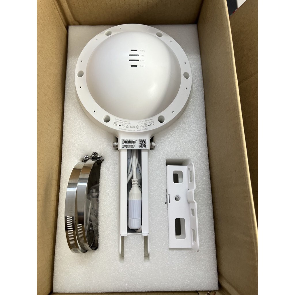Ruijie Reyee RG-RAP6262(G): Wi-Fi 6 AX1800 Outdoor Omni-directional Access Point for Reliable Wireless Connectivity