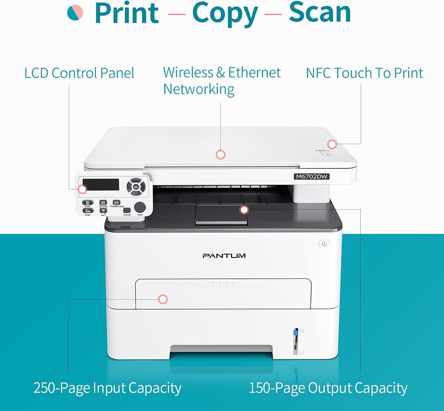 Pantum Monochrome Wireless Laser Printer M6702DW