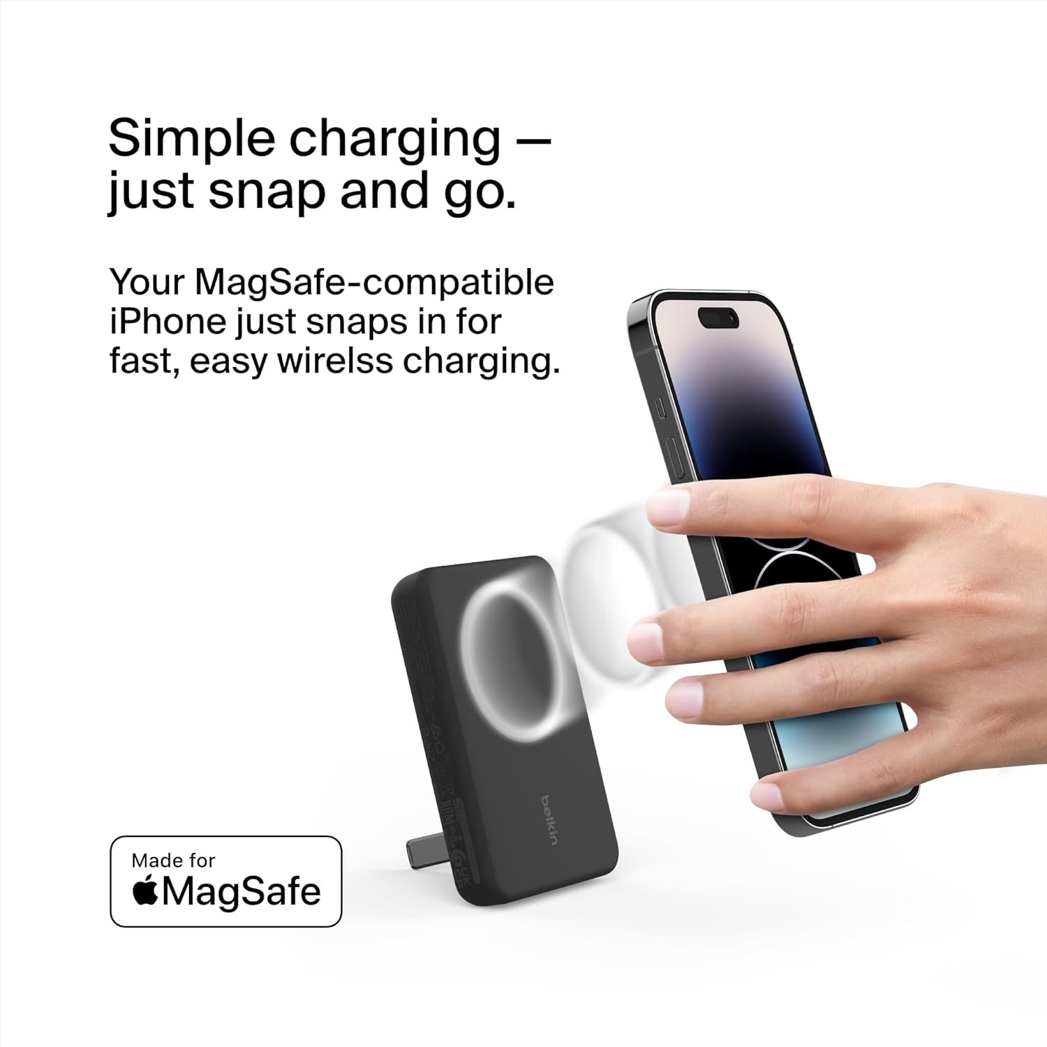 Belkin  BPD004btBK Power Bank - BoostCharge Magsafe Wireless 5KmAh + Stand