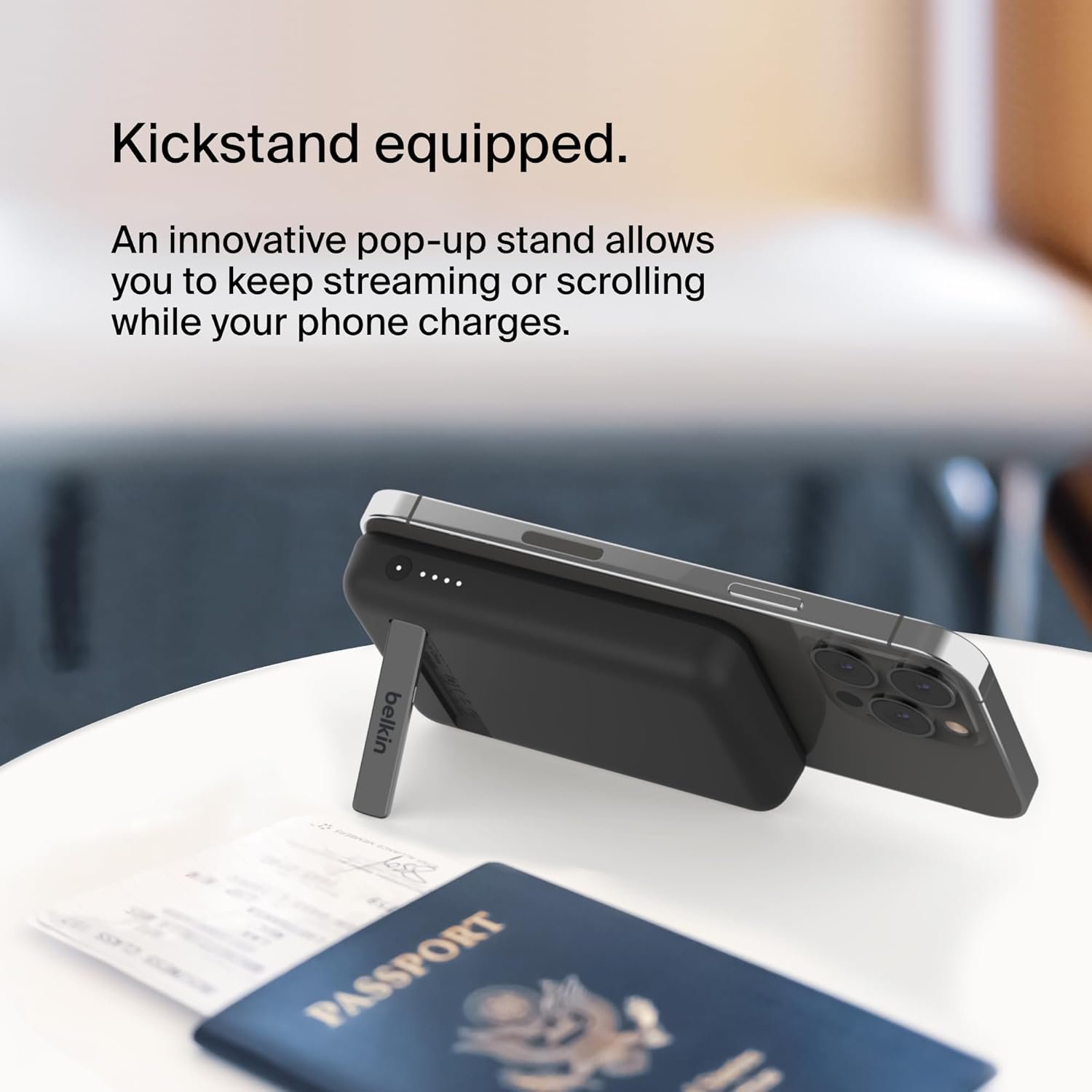 Belkin  BPD004btBK Power Bank - BoostCharge Magsafe Wireless 5KmAh + Stand