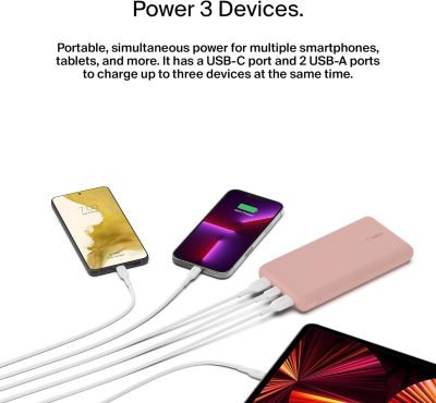 Belkin BPB012btRG Power Bank - BoostCharge 20KmAh 15W USB-C + 2USB