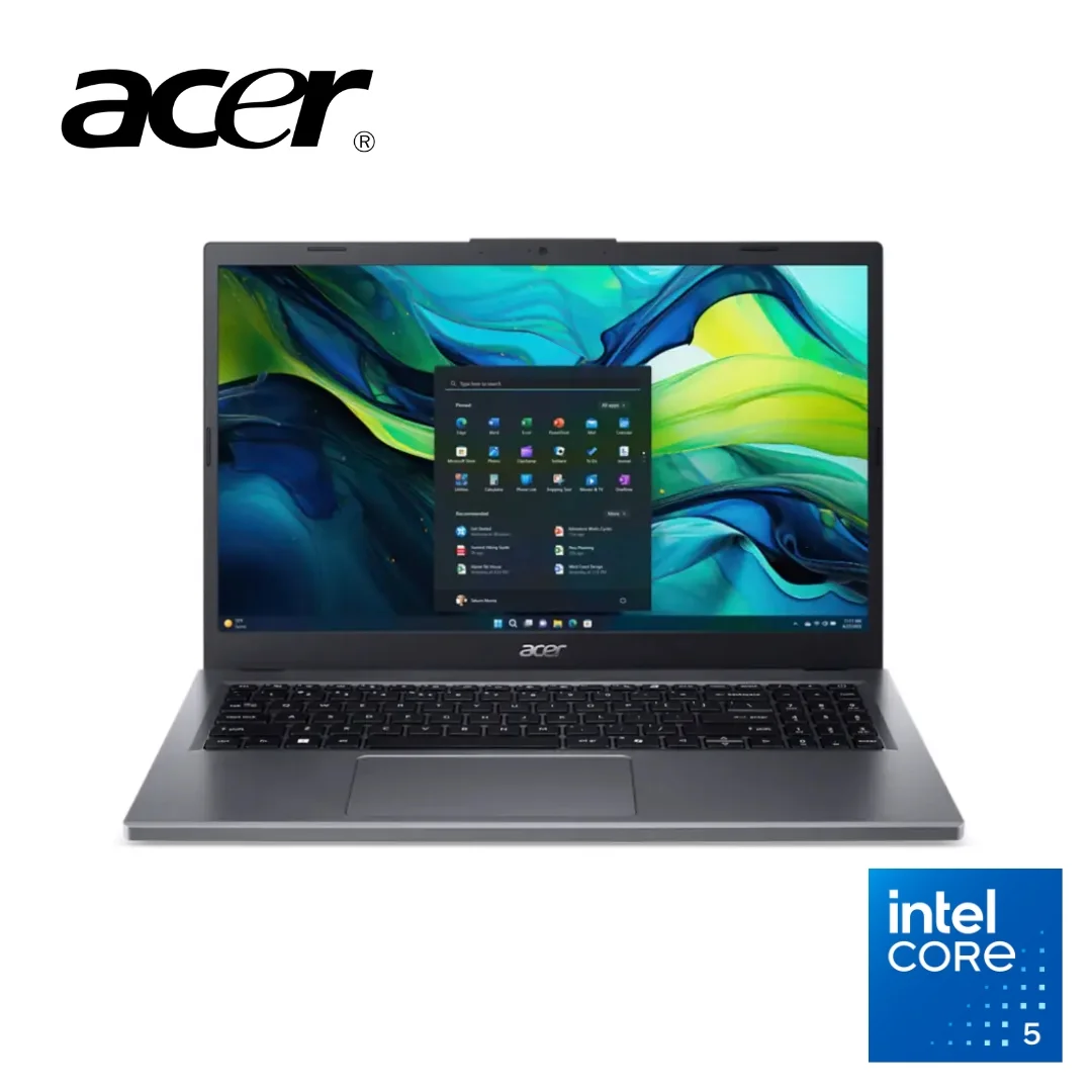 Acer Aspire 15 Intel Core 5 120U 2024 – 8GB DDR5 RAM – 512GB NVMe Gen 4 SSD – Intel Integrated Graphics – 15.6″ FHD Display – Steel Grey