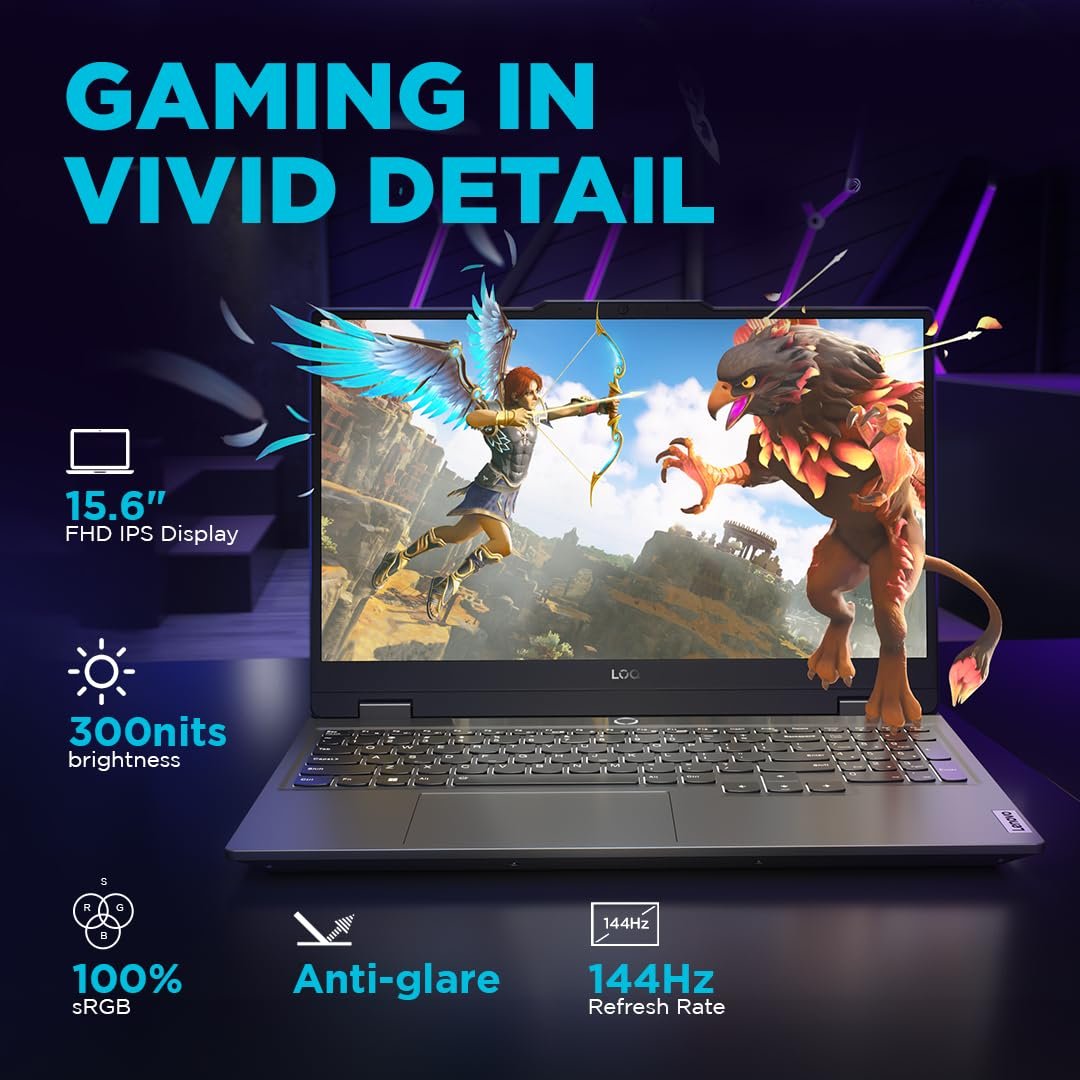 Lenovo LOQ Gaming Laptop - (15.6" FHD 144Hz Display | Intel i5-12450HX | 8 GB RAM | 512GB SSD | RTX 2050 4GB | Backlit KB | Win 11 |