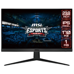 MSI G2412 Esports Gaming Monitor 23.8" FHD IPS Panel 170Hz Refresh Rate 1ms Wide Color Gamut, AMD FreeSync Premium, Anti Glare, Less Blue Light, VESA Mount