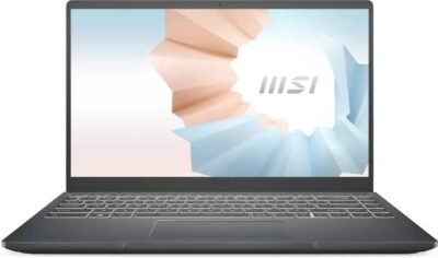 Msi Modern 14 B5M -Ryzen7 AMD Ryzen™ 7 5700 U 8 Core 16 Threads, 8MB L3 Cache Genuine Windows 11 14.0" FHD IPS 45% Narrow Bezel AMD Radeon™ Graphics (Integrated) 8GB 3200MHz DDR4( Max: 64GB) SO-DIMM 2 Slots 512GB M.2 SSD NVMe PCIe Gen3 / SATA) HD type (30fps@720p) Backlight Keyboard (Single-Color, White) 802.11 ax Wi-Fi 6 AMD Wifi 6ERZ608+ Bluetooth v5.1 1x Mic-in/Headphone-out Combo Jack 1x Micro SD 1x (4K @ 30Hz) HDMI 1x Type-C USB3.2 Gen2 2x Type-A USB3.2 Gen2 3-Cell 65 W Adapter 1.3 kg, Ultra-slim 16.9-18.1mm MSI Essential Bagpack Free