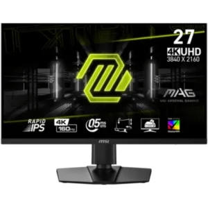 Msi MAG 274UPF E2  27" 4K Gaming professional Gaming Monitor UHD (3840 x 2160) Frameless, Rapid IPS Panel, Anti-Glare, 160Hz Refresh Rate, 0.5ms Response Time, 400cd/m2 nits Brightness, VESA DisplayHDR 400, 8 bits + FRC Color, 1.07 Billion Colors Display, 1000:1 Contrast Ratio, 93% Adobe RGB, 98% DCI-P3 & 113% sRGB Color Gamut, 1x DisplayPort (1.4a), 2x HDMI (2.1), 1x USB Type-C DP (15W Power Delivery), 1x Earphone-out, 178° Wide Viewing Angle, VESA Mountable, TUV Certified Eye Care: AntiFlicker and Less Blue Light technology, AI Vision Mode, Console Mode (VRR, ALLM, HDMI CEC), AMD FreeSync Technology, Height Adjustment 0-130mm, Tilt, 30° / 30°Swivel and 90° Pivot/Rotation, Compatible for PC, Mac, PS5™, PS4™, Xbox, Mobile, Notebook, 5-way OSD navigation joystick