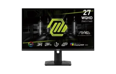 MAG 274QRF QD E2 27" 2K Gaming Monitor QHD (2560 x 1440) Frameless, Quantum Dot Technology, Rapid IPS Panel, AntiGlare, 180Hz Refresh Rate, 1ms Response Time, 400cd/m2 nits Brightness, VESA DisplayHDR 400, 8 bits + FRC Color, 1.07 Billion Colors Display, 3500:1 Contrast Ratio, 82% Adobe RGB, 78% DCI-P3 & 101% sRGB Color Gamut, 1x DisplayPort (1.4a), 2x HDMI (2.0b), 1x Earphoneout, 178° Wide Viewing Angle, VESA Mountable, TUV Certified Eye Care: Anti-Flicker and Less Blue Light technology, AI Vision Mode, Console Mode (VRR, HDMI CEC), Adaptive-Sync Technology, Compatible for PC, Mac, PS5™, PS4™, Xbox, Mobile, Notebook, 5-way OSD navigation joystick,