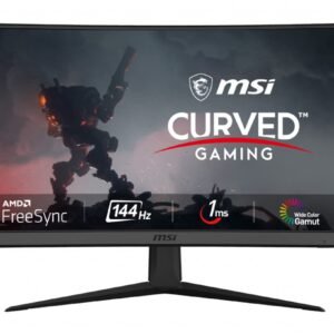 MSI Optix G24C6 Curved Gaming Monitor - 23.6 Inch, 16:9 Full HD (1920 x 1080), VA, 144 Hz, 1 ms, 1500R, FreeSync Premium, DisplayPort, HDMI, Anti-Flicker, Less Blue Light, Frameless, Black